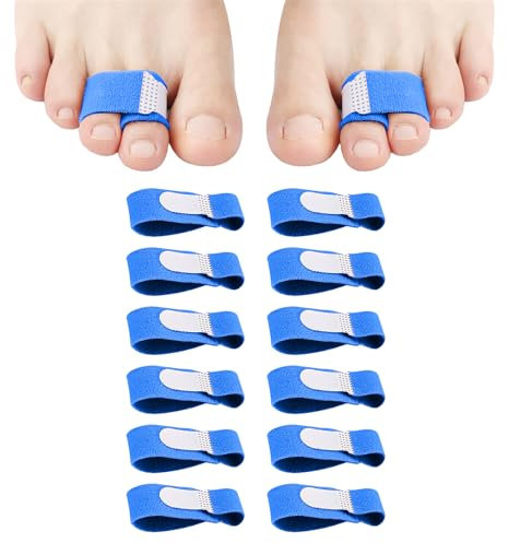 12 Stück Hammerzehen Korrektoren,Hammerzehen Korrektur,Hammerzehenschienen,Gebrochene Zehenschiene,Zehenkorrektor,Zehenbandagen zur Korrektur von Hammerzehen,Gebrochenen Zehen Überlappenden Zehenn