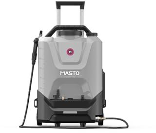 3S SuperSamaStore M10L Nettoyeur Haute Pression Portable à Batterie, Nettoyeur à Jet d'eau Professionnel avec Roues, Batterie au Lithium Non Incluse, 80 W, 5-10 Bar, 4 L/Min