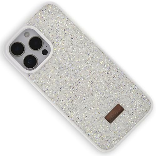 PRO-TECT Luxury Glitter Diamond Effect Phone Case Compatible with iPhone 16 Plus, Shockproof Bling Rhinestone Sparkle Phone Cover, (White, iPhone 16 Pro Max)