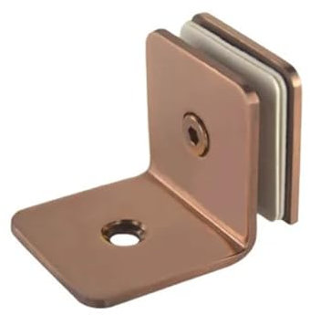 Stainless Steel 304 Rose Gold Glass Fixed Clip Bathroom Glass Door Fixed Code Corner Partition Shower Room Link Clip(90 Degrees)