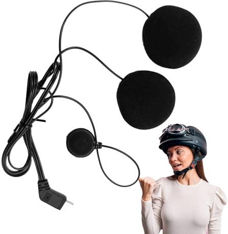 Davivian Kit Main Libre pour Casque de Moto,Microphone & Interphone Intégré | Système Audio Étanche avec Connectique Universelle Ados Adultes Randonnée VTT