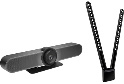 Logitech MeetUp All-in-One Ultra HD 4K Telecamera per conferenze per sale riunioni e piccoli ambienti con supporto TV incluso