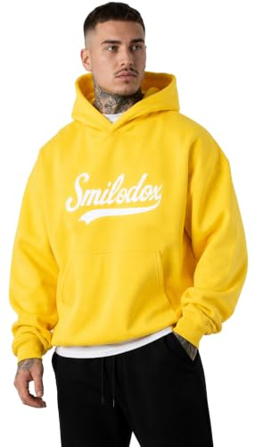 SMILODOX Hoodie Herren Lorik, Kapuzenpullover mit großem Frontprint auf der Brust, weichem und flauschigem Stoff, Kängurutasche Pulli, sportliches Sweatshirt für Alltag, Freizeit und Streetstyle