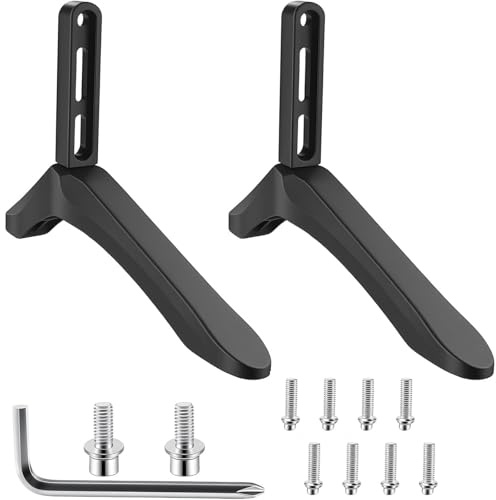 2 Pcs Universal TV Stand Replacement Legs Plastic Pedestal Base with Screws Table Top TV Stand Base for 32–65 Inch LCD LED Plasma Flat Screen