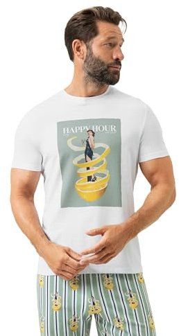 Mey Nachtwäsche Serie Fizz & Flavours Herren Homewear Shirts Weiss (XL)