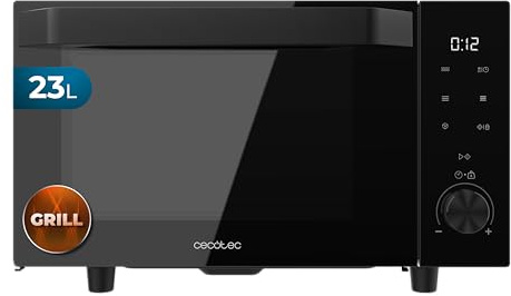 Cecotec Mikrowelle ohne Drehteller Proclean 6140 Door, 23L Fassungsvermögen | 1000W + 800W, Flatbed - Design, Grill - Funktion, Abtau - Funktion, Bis 95 Minuten Garzeitauswahl, mit Erhöhter Flexibilität