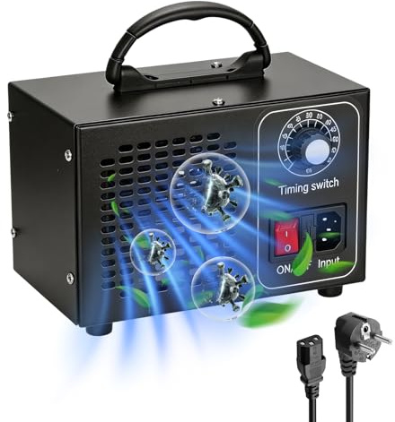 Generatore di ozono, 60000 mg/ora, purificatore d'aria O3, ozono, purificatore d'aria con timer da 60 minuti per 320 ㎡, ozonizzatore portatile O3, per auto, garage, appartamento, cucina, animali
