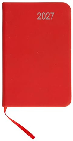 Livepac-Office Taschenkalender 2027 / ca DIN A7 / mit PU Einband/Farbe: rot