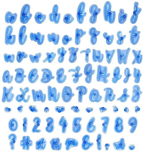83-Teiliges Buchstaben-Zahlen-Kuchenstempel | Kunststoff-Alphabet Stempel Fondant mit Groß, Kleinbuchstaben Sowie Zahlen für Tortendekoration und zum Individuellen Backen