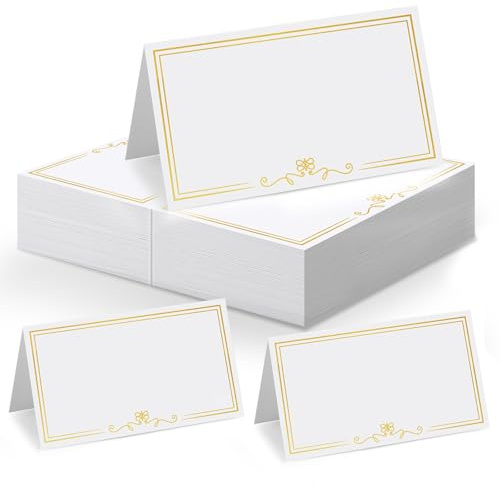 woric 60 Stück Tischkarten Blanko, 10x9 cm Tischkärtchen zum Beschriften | Tischkarten Platzkarten Namenskärtchen für Hochzeit Geburtstag Einschulung