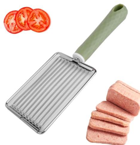 Cryptisg Trancheur à Tomates en Acier Inoxydable, Trancheuse avec Poignée | Portable Coupe Tomates en Tranches, Multifonction Coupe-légumes, Jambon Tomate Fromage Cuisine Outil de Coupe D'Aliments Mou