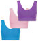 UnsichtBra Bustier Damen BH ohne Buegel | 3er Set Wohlfühl Bustiers Tops | Bügelloser Soft Bra | Schlaf Still Sport Crop Top Büstier rosa, blau, lila (wellbra_roblali)(XL)