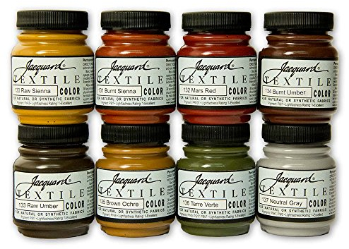 Jacquard Products Textile Color Lot de 8 peintures pour Tissu, 63,8 g, Tons Terre (66,5 ML)
