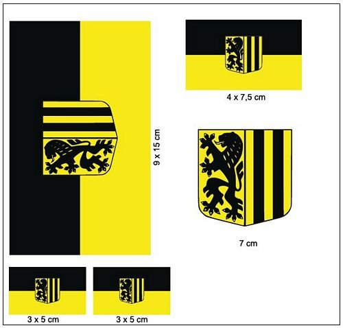 Aufkleber Set Dresden Fahne Flagge
