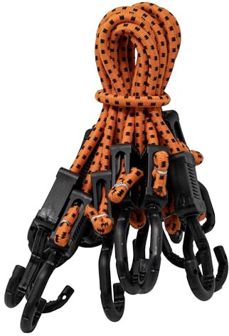 Kotap MABC-18 All- Purpose Adjustable Bungee Cords with Hooks, 18-Inch, Orange/Black, 10 Count