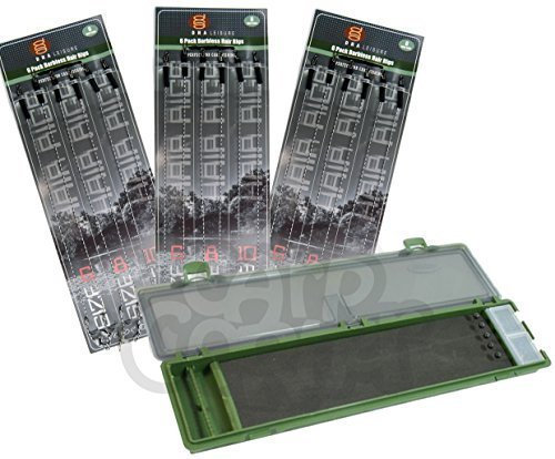 Carp Fishing Tackle Wallet Safe Hard Case Hook Storage System With 18 Hand Tied Hair Rigs Ideal Gift