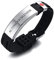 VNOX Edelstahl Silikon Personalisierte medizinische Alert ID Armband Sos Notfall für Männer Frauen einstellbar,Free Gravur