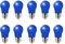 HUAMu 10 Stück E27 Schraubsockel 3W LED Glühbirne Lampe Blau für Urlaub Party Dekoration, Home Licht, Nacht Licht Laternen