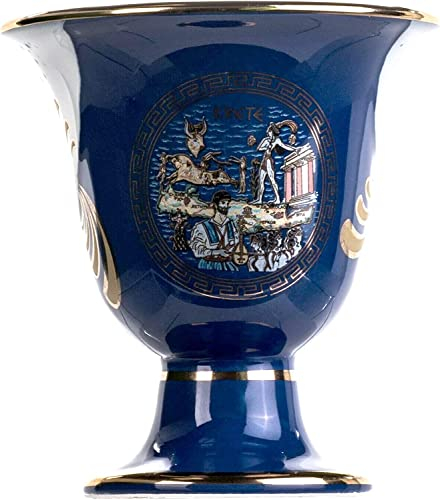 BEAUTIFUL GREEK STATUES Pythagoras Tasse der Gerechtigkeit Minoische Akropolis Pythagoräische Messe Tasse Antike Griechenland Blau Kobalt nutzbar