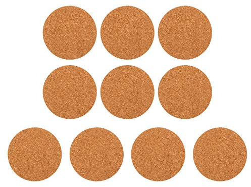 Cabilock Lot De 10 Tapis De LièGe Pour Pots De Fleurs, Dessous De Plat En LièGe Avec Film Pp, Protection Contre L'Humidité Et La Saleté, DiamèTre 10 Pouces, ÉPaisseur 0,4 Cm, IdéAl Pour Jardin Et DéCo