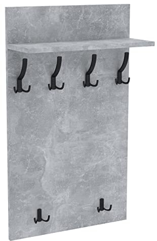 AKKE 120x60 | MAXI Garderobenpaneel Wandgarderobe Garderobe Wandpaneel Kleiderstange SCHWARZ | BETON