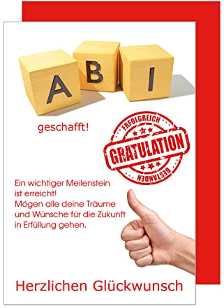 Edition Seidel Premium Glückwunschkarte zum Abitur mit Umschlag. Abiturkarte mit Spruch Abi Grusskarte Prüfung Junge Mädchen (PR110 SW022)