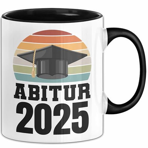 Abitur 2025 Bestanden Geschenk Tasse Mit Abstand Geschenkidee Bestandenes Abi Öfter Dicht (Schwarz)