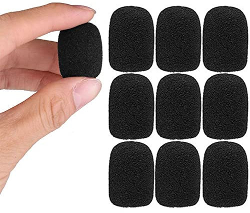 Baokuan 10pcs Mini Size Microphone Windscreen Replacement Headset Covers for Lapel Lavalier Headset Microphone Foam Cap