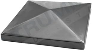 Edelstahl Endkappe, Pyramidenkappe, Abdeckkappe 240 K geschliffen V2A (80 x 80 mm)
