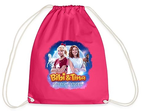 Spreadshirt Bibi & Tina Einfach Anders Kinoplakat Turnbeutel, One size, Fuchsia