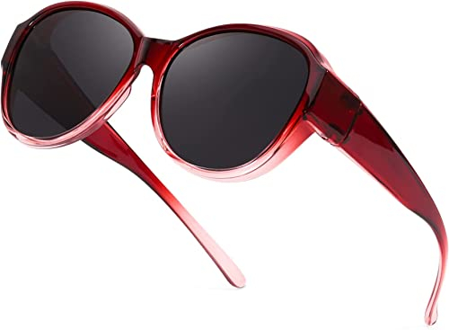 LVIOE Polarisiert Überzieh-Sonnenbrille Damen Herren Fit Over Sonnenbrille zum Aufstecken UV400 Schutz CAT 3