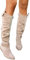 Onsoyours Donna Stivali Classico Moda Plateau Tacco Alto Stivali al Ginocchio Autunno Inverno Scamosciato Pelle Lunghi Stivali D Cachi 40 EU