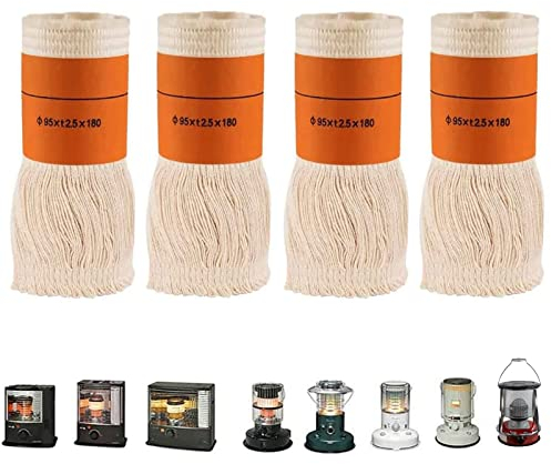 Kerosinofen für den Innenbereich, 4,5 l, 2600 W, 2-in-1 tragbare Kerosinheizung, Heizung ohne Strom im Innenbereich, Campingkocher, für Terrasse, Notstromausfall, Gaswartung (Größe: Docht 4 Stück)