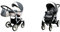 BabyLux White Lux 2-in-1 Baby Kinderwagen Tief und Kinderwagen mit Zubehör Verstellbar und faltbar Aluminium Konstruktion Wasserdicht Nicht abnehmbare Räder Carbon