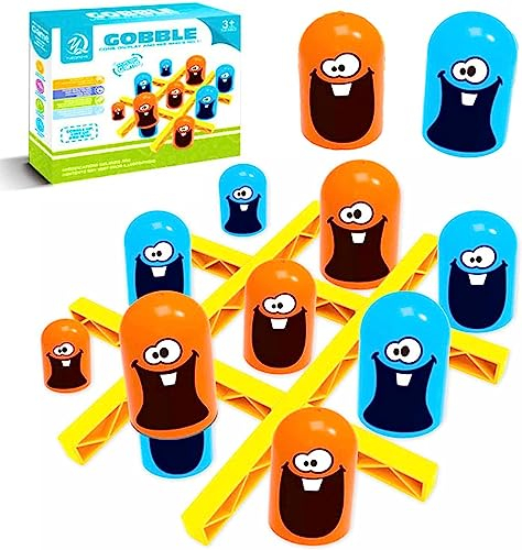 Gobblet Mampfer, Tic Tac Toe Spiel, 2 Spieler Brettspiele Big Eat Small, Tic Tac Toe Interaktive Eltern Kind Kinderspiele, Familienbrettspiele, Lernspielzeug für Eltern und Kinder