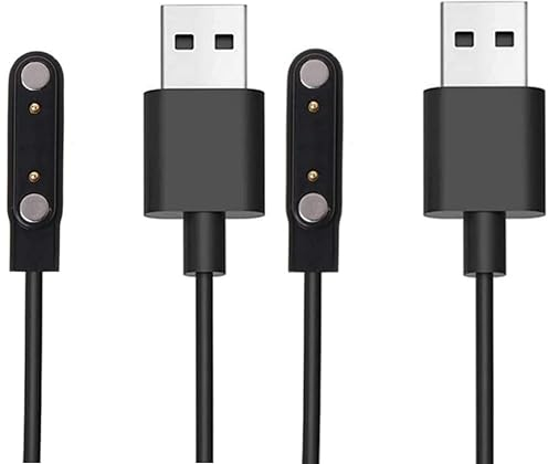 Aliwisdom [2 Stücke] Universal Smartwatch Ladekabel 7,62mm, Smart Watch Zubehör USB Charging Kabel Universeller 2 polig Ladegerät Magnetisch Kompatibel Polig Pitch 7,5mm - 8mm
