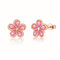 FAOMZQ Opal Ohrringe, Rosa Opal Ohrringe Schmuck Blumen Rose Vergoldet Silberschmuck 925 Sterling Hypoallergen Ohrstecker für Damen Mädchen