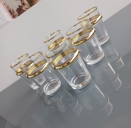 MIELIMON Lot de 6 verres à thé marocains en verre de 150 ml. boissons chaudes et froides (blanc)