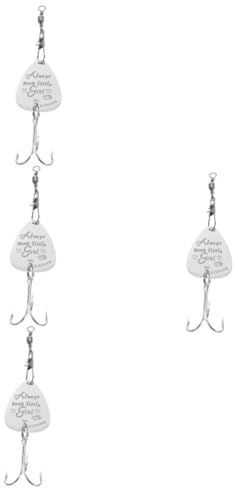 BESPORTBLE 4 Stück Gitarren-Chip-Angelhaken Angeln aus Metall zarter Angelhaken Fisch Schlüsselanhänger Tasche hängend schmücken Mehrzweck Kleiner Haken Ornament Angelausrüstung Reisen
