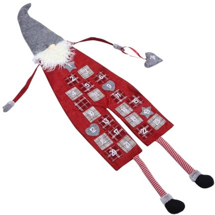OFFSCH Weihnachts-adventskalender Mit Gnom-puppe Hängende Dekoration Aus Leinenstoff Und Kunstwolle Für Festtags-countdown Passend Für Tür Flur Oder Zimmer