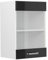 Vicco Armario de Cocina con Vidrio R-Line, Negro Brillo Intenso/Blanco, 40 cm