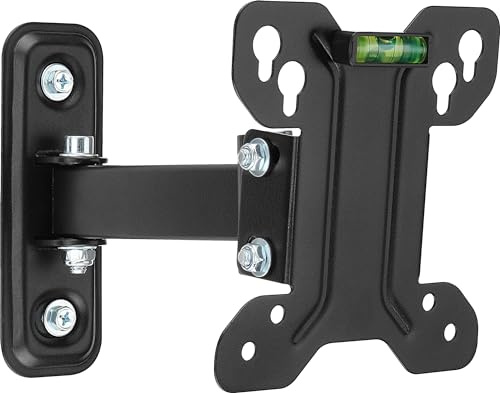 Ross Tilt & Turn TV Wall Mount Bracket, for 13-27” (33-69cm) Screens (up to 25kg), 15°/90° of Adjustable Tilt/Swivel, VESA: 75x75mm – 100x100mm, Fixings included, 5 Year Warranty, RTMSA100-RO