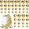 BOUBONI 48 Pcs Balls Cake Topper Decorations Balloon Cupcake Toppers Foam Cake Topper Balls Cake Balls Decorations for Birthday Party Wedding (Gold)