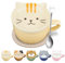 Simpatiche Tazze in Ceramica per Gatti Con Coperchio, Tazze da Caffè e Tè Set, Animali Colazione Tazza in Porcellana, Tazze di Natale per Amanti Dei Gatti, Ragazzi, Donne, Amici, Ufficio(Giallo)
