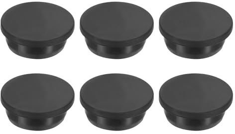 PATIKIL 31,3 mm Durchmesser Gummistopfen, 6 Stück Silikon Verschlussstopfen für 30-31 mm Loch, Schwarz