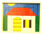 Baukasten Puzzel Haus aus Holz bunt 41 Teile Breite 29mm Würfel Quader Zylinder Bogen Prisma Bild