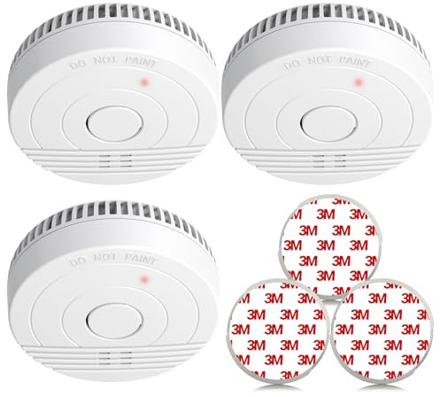 Andyssey GS536GC Batterie Rauchmelder mit Magnethalterung, Feuer Detektor mit Fotoelektrischem Sensor, Zertifiziert DIN EN14604, 85 dB Alarmlautstärke, 3 Stück