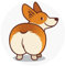 Corgi Dog Funny Butt, Round Magnetic Refrigerator Sticker Soft Magnetic Fridge Magnets Furniture Decoration 1pc