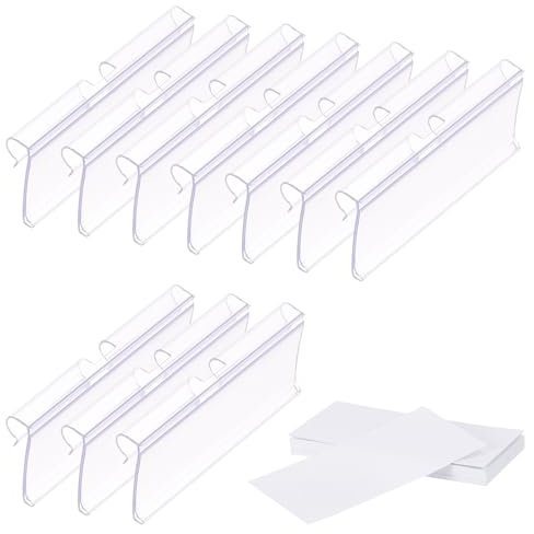 PATIKIL 50Stk Draht Regal Etiketten Halter Plastik Aufbewahrungs Kästen Clip Waren Schild Display Halter Etiketten Halter für Markt Einzelhandel Laden und Speisekammer(1.1x2.36)
