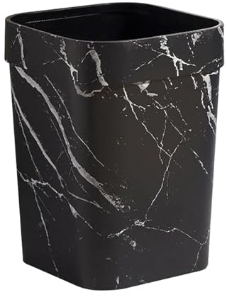 DZYHFCO Garbage Cans Square Small Trash Can Lidless Wastebasket Plastic Trash Bin Garbage Container Basket Marbling Garbage Bin Bags Trash
